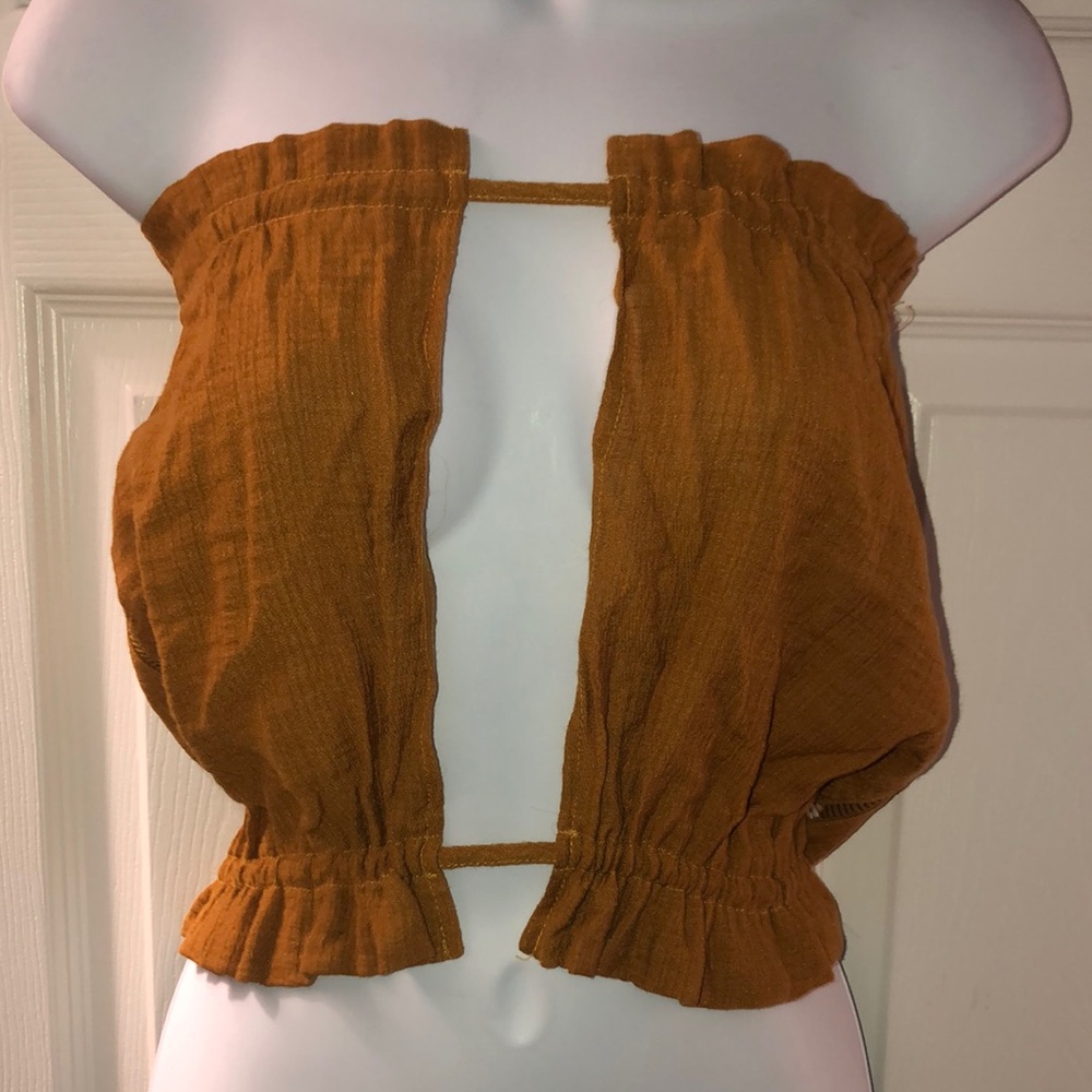 Anthropologie Women's Mustard Strapless Top